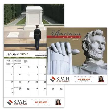 American History Appointment Wall Calendar - Stapled